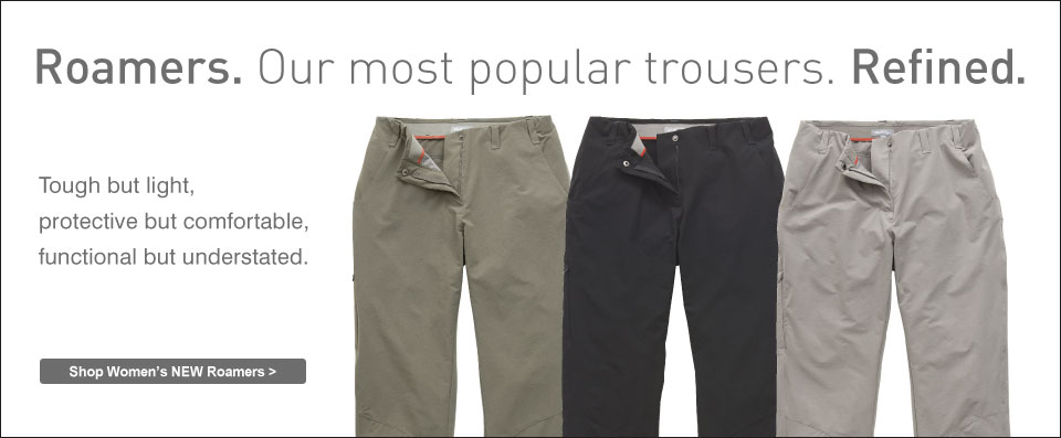 Women's Roamers. Our most popular trousers. Refined. Tough but light, protective but comfortable, functional but understated. Shop Women's Roamers.