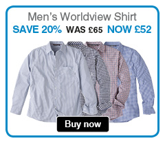 Men's Worldview Shirt. Save 20%. WAS £65. NOW £52. BUY NOW.