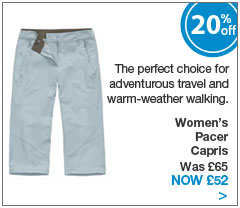 The perfect choice for adventurous travel and warm-weather walking. Women's Pacer Capris. Was &pound;65. Now &pound;52.