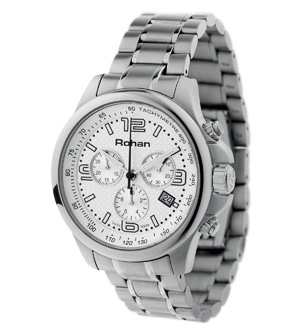 Men's Chrono Bracelet Watch - White/Steel