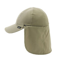 Technical packable sun cap