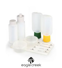 Handy travel bottle set.