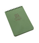 Water-shedding, all-weather notebook.